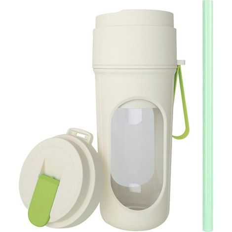 Mini frullatore portatile ricaricabile con doppio coperchio, spremiagrumi da viaggio, 4000 mAh, ideale per la famiglia e i viaggi all'aperto (verde) (1/5)
