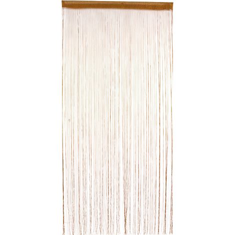 Rideau Pour Fenêtre Porte - Chaîne Avec Pompon - Polyester 100 % - 1 x 2 m - Brun (1/5)