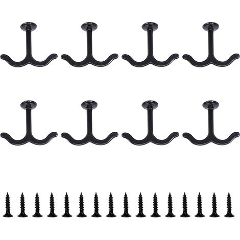 Deckenhaken, 8er-Set, Haken, Decke, Kleiderhaken, schwarz, Garderobenhaken, Kleiderständer für Deckenventilator, Yoga, Pflanzen (1/5)