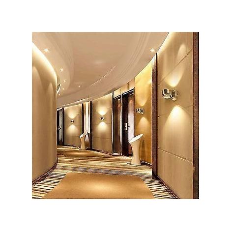 6-W-LED-Wandleuchte für den Innenbereich, moderne, nach oben und unten abstrahlende Aluminium-Beleuchtung, runde Dekorationsleuchte für Schlafzimmer, Kinderzimmer, Büro, Flur, Hotel, Bar, warmes Licht