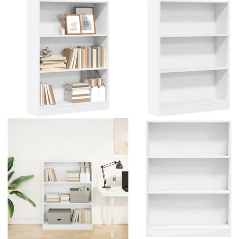 vidaXL Bibliothèque blanc 80x24x109 cm bois d'ingénierie (1/5)