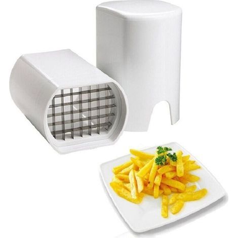 Coupe Frite,Triomphe Coupe Frites Manuel, Coupe Frites Professionnel, Coupe Pomme de Terre pour Frite, Grille Coupe Frite INOX (Blanc) (1/4)