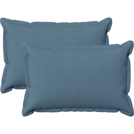 vidaXL Cushion with Pillow HOUTEN 2 pcs Jeans Blue Faux Linen (1/5)