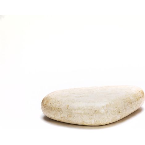 Sasso Big Table Basse (74X123X27H) En Pierre Fossile Beige (1/3)