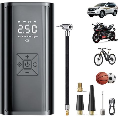Tragbarer Reifenfüller-Luftkompressor, Eozosey wiederaufladbare Luftpumpe, 150 PSI tragbare kabellose Reifenpumpe, tragbarer Luftkompressor für Motorräder, Mini-Reifenpumpe für Fahrrad, SUV, Sportball