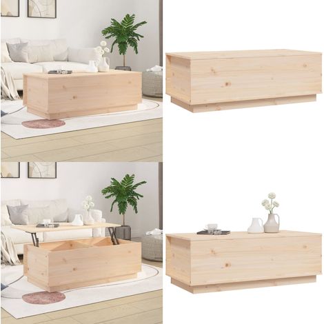 Table basse 100x50x35 cm Bois massif de pin - Table Basse - Meuble TV - Table D'appoint - Table Design - Bois Massif - Home & Living (1/5)