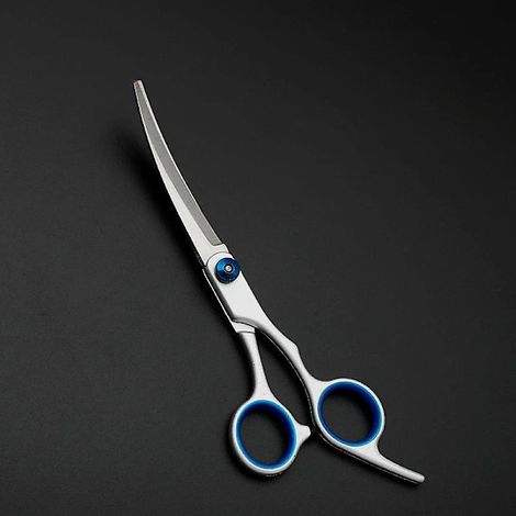 Filiyano-Ciseaux de toilettage incurvés de 7 pouces avec embouts arrondis de sécurité, ciseaux professionnels légers en acier inoxydable pour chiens (1/4)