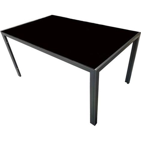 Gartentisch mit Glasplatte 150x90x74 cm