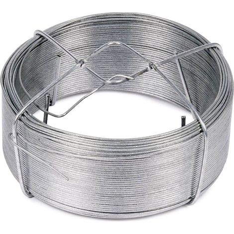 Bobine de fil de fer multifonction 50 m pour jardin et bricolage 1.1 mm Gris alu