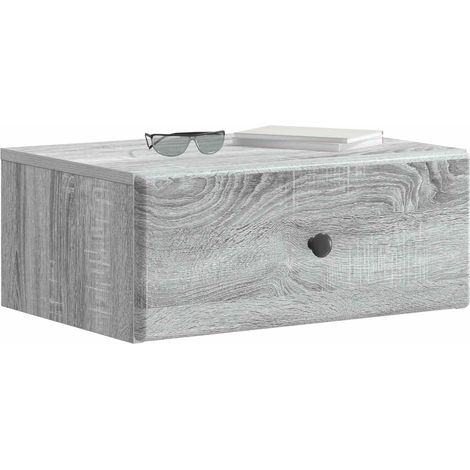 Maison Exclusive - Mobiletto da notte a muro Grigio Sonoma 49 x 34,5 x 20 cm