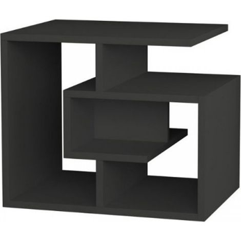 Tavolino da salotto 54x40 cm in legno con ripiani colore antracite - Labirent (1/3)