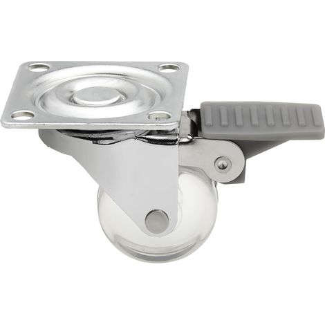 Möbelrolle Ø 35 mm Transparent mit Bremse (1/2)