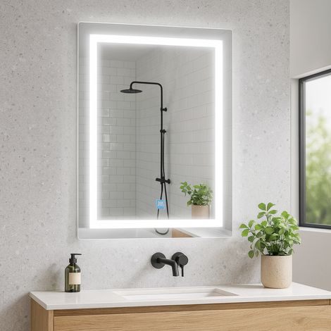 Specchio LED da Bagno Rettangolare 15W CCT 500x700mm IP44 (1/5)