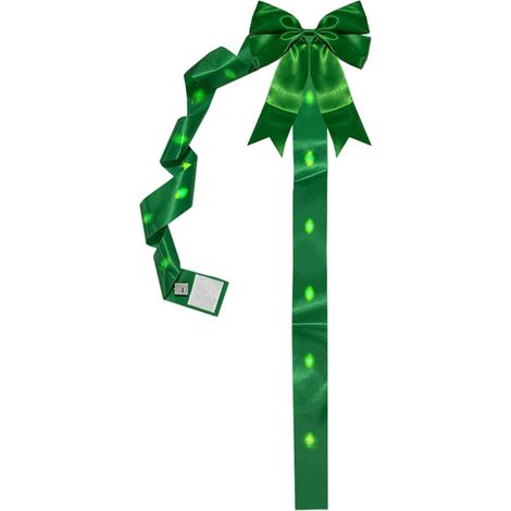 Grand nœud pour sapin de Noël - Décoration vintage à LED étincelanteNœuds en ruban avec lumière LED pour porte de cuisine, magasin, fenêtre,4lot (1/5)