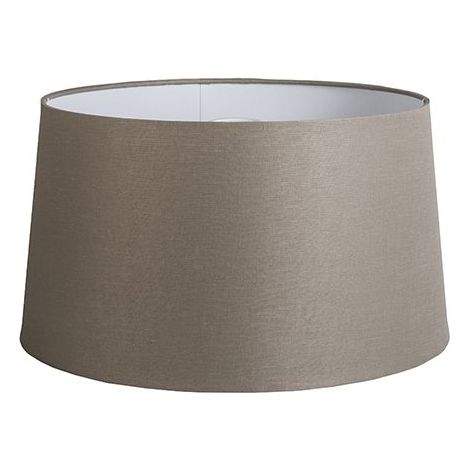Qazqa – Abat-jour en lin taupe 45 cm – Système orientable pour lampadaires et suspensions – Intérieur – Douille ronde (1/4)