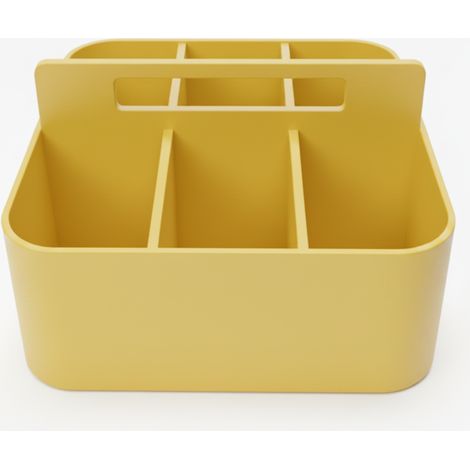 Organizer-Behälter mit Fächern, gelb, tragbar