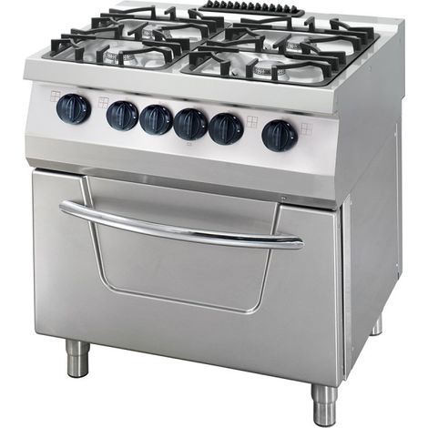 Cuisinière 4 Brûleurs - Double Unité - Profondeur de 70 cm - 36 kW - Gaz avec Four Électrique - Maxima (1/2)