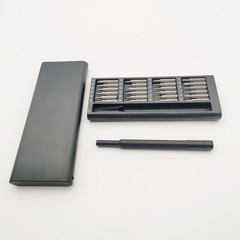 24-in-1-Schraubendreher-Set mit magnetischen S2-Schraubenbits und Griff aus Aluminiumlegierung für die Reparatur von Mobiltelefonen mit Aluminiumgehäuse (1/5)