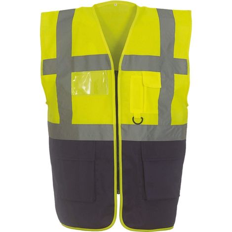 Gilet multifunzione Yoko ad alta visibilità Giallo / Marina XL