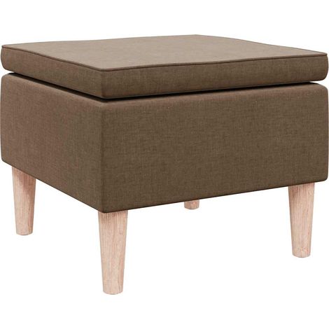 Tabouret avec pieds en bois Marron Tissu (1/5)
