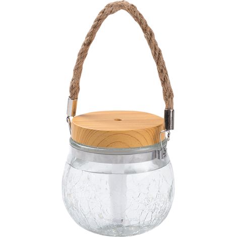400-ml-Einmachglas – trendiger Seilgriff, 7-farbiges Nachtlicht, USB-Diffusor, schicke Dekoration, Vintage-Geschenk zum Muttertag