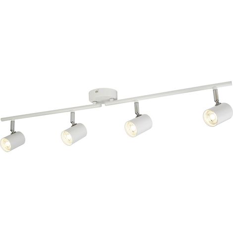 Plafoniera Contemporanea Rollo Acciaio Bianco Vetro Cromo Led 16,1W 3000K (1/4)