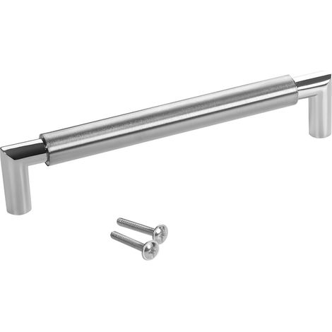 SOTECH Möbelgriff E9 echt Edelstahl Ø 16 mm mit Sockeln aus Metall, silberfarben, BA 160 mm, 1 Stück (1/5)