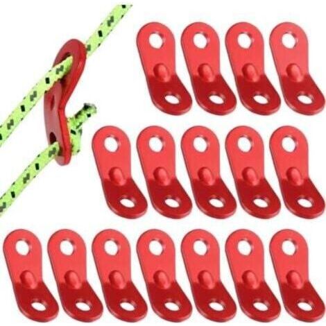 Rope Tensioner, 16 Pieces Aluminum Alloy Camping Rope Tensioner, Guyline Tensioners Rope Adjuster, Tent Tensioner, Rope Buckle Adjuster for Tent Tarp Hiking (1/5)