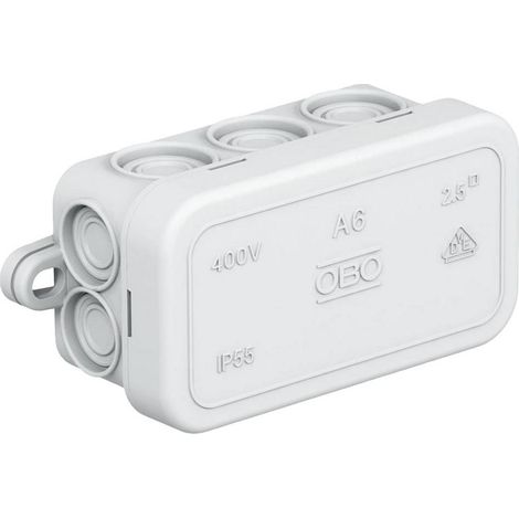 OBO Bettermann 2000001 Cassetta di derivazione (L x L x A) 80 x 43 x 34 mm Grigio (RAL 7035) IP55 1 pz.