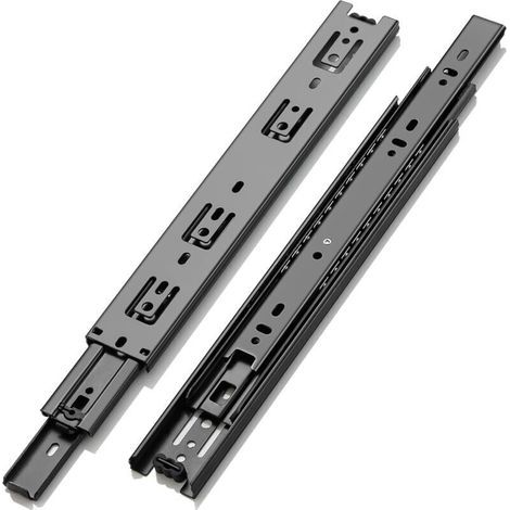 Glissière de tiroir, capacité de charge jusqu'à 45 KG, avec roulement à billes 200 250 300 350 400 450 500 550 600 mm Extension, 1 Paire (2 pièces) (1/4)