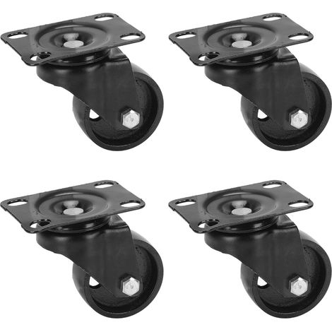 Lot de 4 Roulettes pivotantes en fonte avec roulement, 2 pouces, pour chariots d'aéroport et hôtels (1/5)