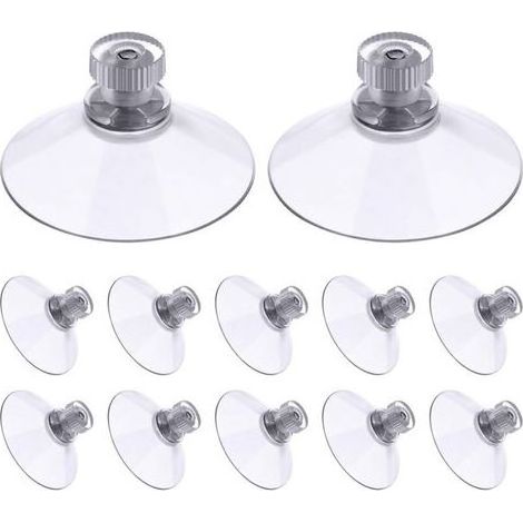 Lot de 30 Ventouses avec Filetage et écrous moletés 41 mm, Transparentes, pour Voiture, Camping, vitre, Pare-Soleil (1/4)