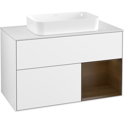 V&B Waschtischunterschrank Finion 100x60,3 cm, Reg re wal ven, glo wh. Lac (1/2)