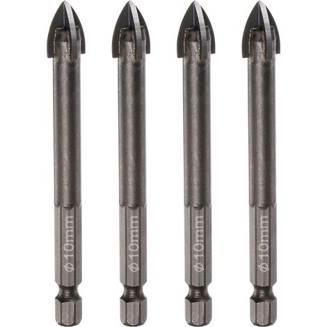 4pcs Foret Maçonnerie Revêtu Titane 10mm Foret Béton pour Béton (1/5)