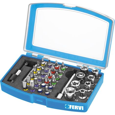 STECKSCHLÜSSEL SATZ 35 TLG 1/4" METRISCHE FERVI 0404
