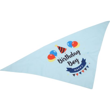 Bandana triangulaire en coton pour animaux de compagnie, bandana respirant pour la salive, accessoire idéal pour une fête d'anniversaire de chien, bleu ballon, taille unique (1/5)