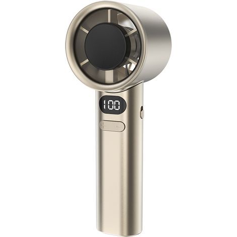 Ventilateur portable haute vitesse Turbofan rechargeable USB avec affichage numérique et 120 vitesses réglables en continu, idéal pour le camping, les voyages, la maison et le bureau. (1/5)