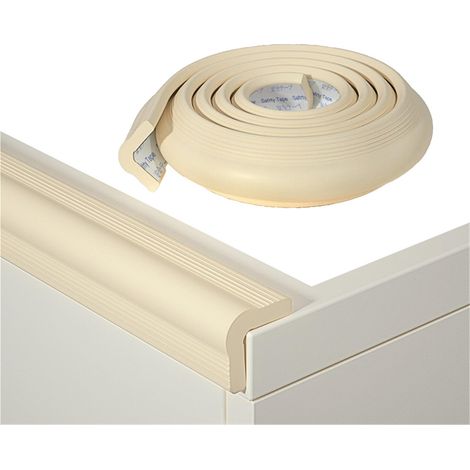 Protections d'angle de meubles en forme de L, protections d'angle de sécurité pour bébé, autocollants anti-collision, 2m, blanc cassé