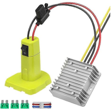 Convertisseur abaisseur de tension pour batterie Ryobi 18 V. adaptateur onduleur CC 12 V 15 A 180 W avec protection contre les surcharges (1/5)