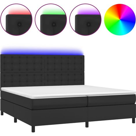 Maison Exclusive - Sommier à lattes de lit avec matelas et LED Noir 200x200 cm