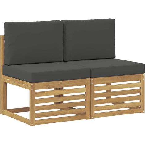 Maison Exclusive - 2 Stück Outdoor Mittelsofa Massivholz Akazie W (1/5)