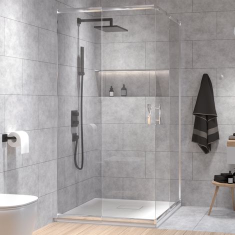 BADLAND Duschkabine Quadratisch 90x90 190 cm HELA Eckdusche Duschabtrennung Transparent Glas 6 mm (1/5)