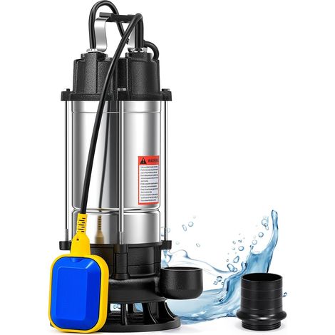 Pompe Submersible à Eaux Usées 550w, Débit 10m³/H, Tête 12m, Sortie 40mm, Avec Interrupteur Flottant, Acier Inoxydable Pour Caves, Chantiers, Jardins (1/5)