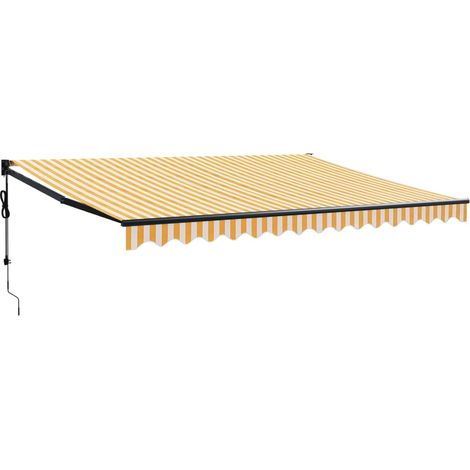 Maison Exclusive - Tenda Sole Automatica Retrattile Gialla e Bianca 4,5x3 m