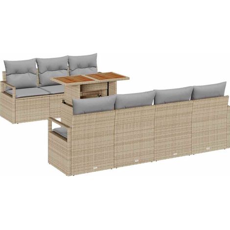 Maison Exclusive - Garten-Sofa-Set mit Kissen mit Kissen 8 pcs Be