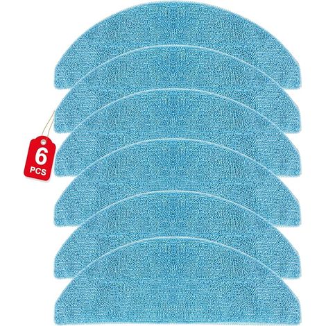 6 Lingettes en Microfibre pour Balai Conga 7490 Immortal/8290 Immortal-Réutilisables & Lavables