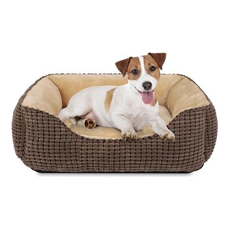 Panier pour Chien, Lit Chien Moyen Taille Lavable, Antidérapant Coussin Anti-anxiété pour Petit Moyen Chiens et Chats, 63x53x20cm (1/5)