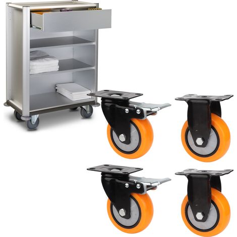 Roulettes robustes de 4 pouces avec roues en PVC, double roulement à billes, silencieuses, capacité de charge de 1000 lb. (1/5)