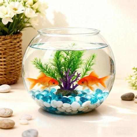Bocal À Poissons - En Acrylique Transparent - Pour Poissons Rouges Et Petits Animaux De Compagnie - 1 Pièce (1/5)