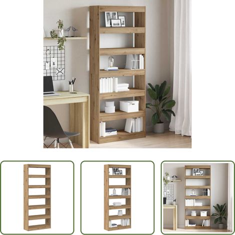 Holzregal - Bücherregal Artisan-Eiche 80 x 30 x 198 cm Holzwerkstoff (1/5)